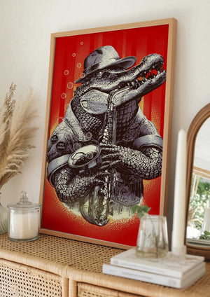 Tablou înramat „croc rocks” de Adam Lawless
