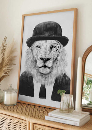 Tablou înramat „Sir Lion” de Balazs Solti