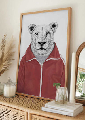 Tablou înramat „Sporty Lion” de Balazs Solti