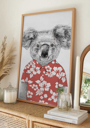 Tablou înramat „Summer koala (red)” de Balazs Solti