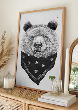 Tablou înramat „Wild bear” de Balazs Solti