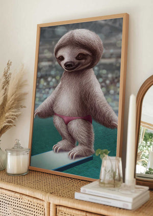 Tablou înramat „SLOTH THE DIVER” de Adam Lawless