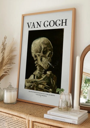 Tablou înramat „Head of a skeleton with a burning cigarette” de Vincent Van Gogh