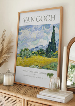 Tablou înramat „Wheat Field With Cypresses” de Vincent Van Gogh