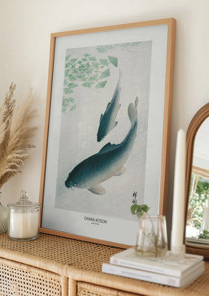 Tablou înramat „Carp Or Koi” de Ohara Koson