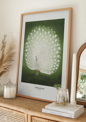 Tablou înramat „Peacock - Wide” de Ohara Koson