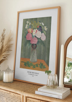 Tablou înramat „Flowers In a Vase” de Henri Rousseau