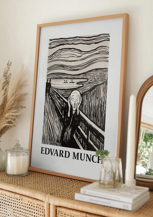 Tablou înramat „Skriet- The Scream - Monochrome Version” de Edvard Munch