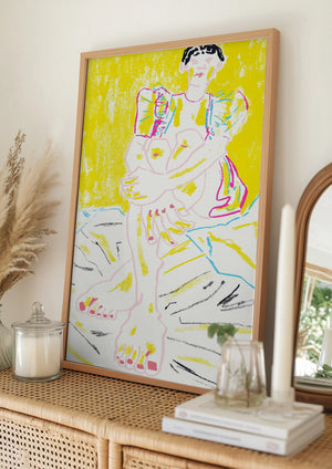 Tablou înramat „The Girl In The Yellow Dress” de Francesco Gulina