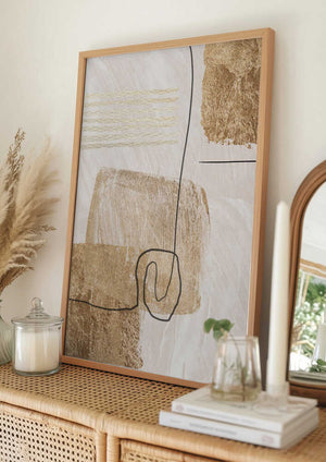 Tablou înramat „Aesthetic Gold-1” de Sally Ann Moss