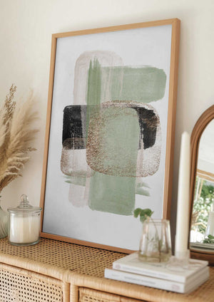 Tablou înramat „Simple Green-1” de Sally Ann Moss