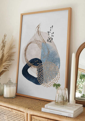 Tablou înramat „Smooth Shapes-3” de Sally Ann Moss