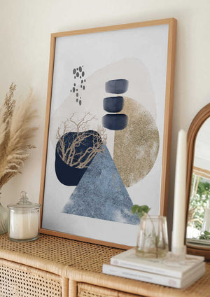 Tablou înramat „Smooth Shapes-2” de Sally Ann Moss