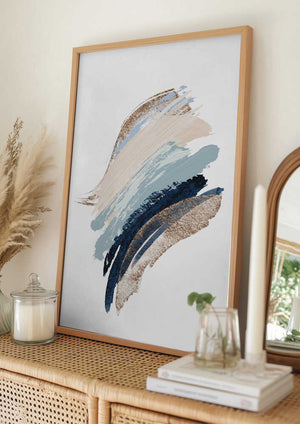 Tablou înramat „Smooth Shapes-1” de Sally Ann Moss