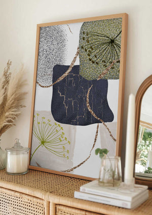Tablou înramat „Green-Grey-3” de Sally Ann Moss