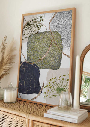Tablou înramat „Green-Grey-2” de Sally Ann Moss