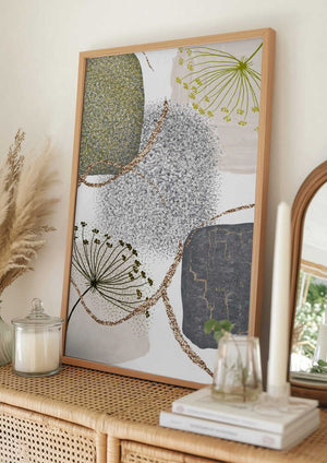 Tablou înramat „Green-Grey-1” de Sally Ann Moss
