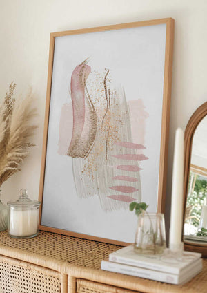 Tablou înramat „Mystical Pink Abstract-3” de Sally Ann Moss