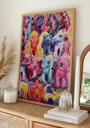 Tablou înramat „Ponies” de Pauline Wegman | Key and Sea Creative
