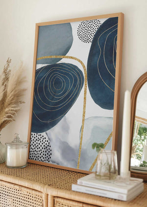 Tablou înramat „Shapley Blue-3” de Sally Ann Moss