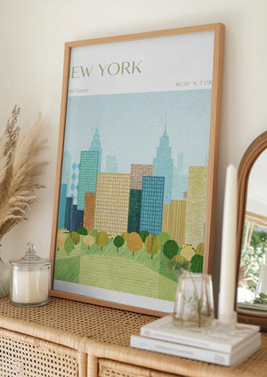 Tablou înramat „New York, Central Park” de longwayhome