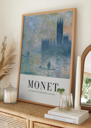 Tablou înramat „The Houses of Parliament” de Claude Monet