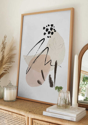 Tablou înramat „Simple Beige-1” de Sally Ann Moss