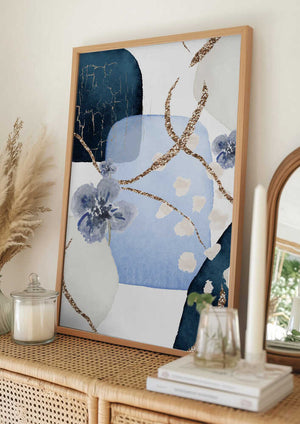 Tablou înramat „Floral Blue-2” de Sally Ann Moss