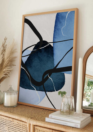 Tablou înramat „Shapley Blue-1” de Sally Ann Moss