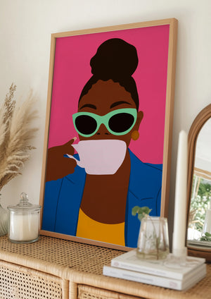 Tablou înramat „Women Drinking Coffee” de Carelle N'guessan