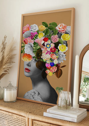 Tablou înramat „Floral portrait” de Frida Floral Studio