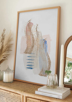 Tablou înramat „Soft Pink Blue 2” de Sally Ann Moss