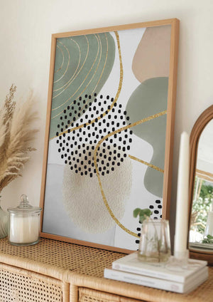Tablou înramat „Calm green 1” de Sally Ann Moss