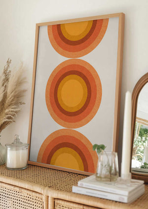 Tablou înramat „Retro Sun Circles” de THE MIUUS STUDIO