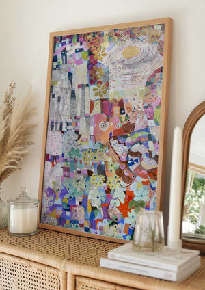 Tablou înramat „covid Spring 36x48 Oil Paint Mixed Media On Canvas” de Alise Loebelsohn