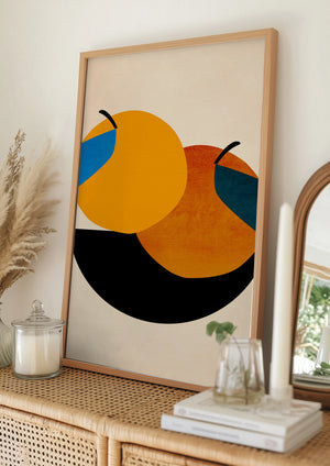 Tablou înramat „Two Oranges” de Kubistika