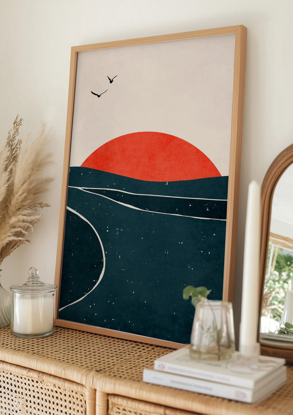 Tablou înramat „Dancing Seagulls” de Kubistika