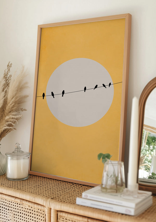 Tablou înramat „Chirping and Chilling” de Kubistika