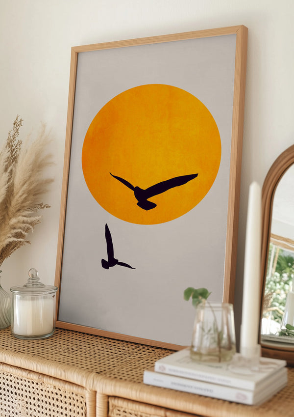 Tablou înramat „Birds In the Sky” de Kubistika