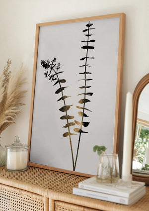 Tablou înramat „Eucalyptus Dark Gold” de Kubistika