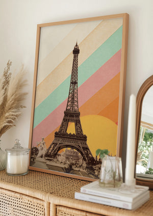 Tablou înramat „Eiffel Tower Rainbow” de Florent Bodart