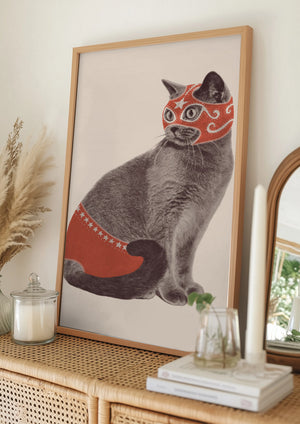 Tablou înramat „Chat Catcheur” de Florent Bodart