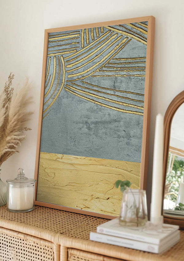 Tablou înramat „Ancient Golden Sun” de Alyson Storms