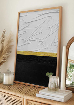 Tablou înramat „Fabric Gold and Black” de Alyson Storms