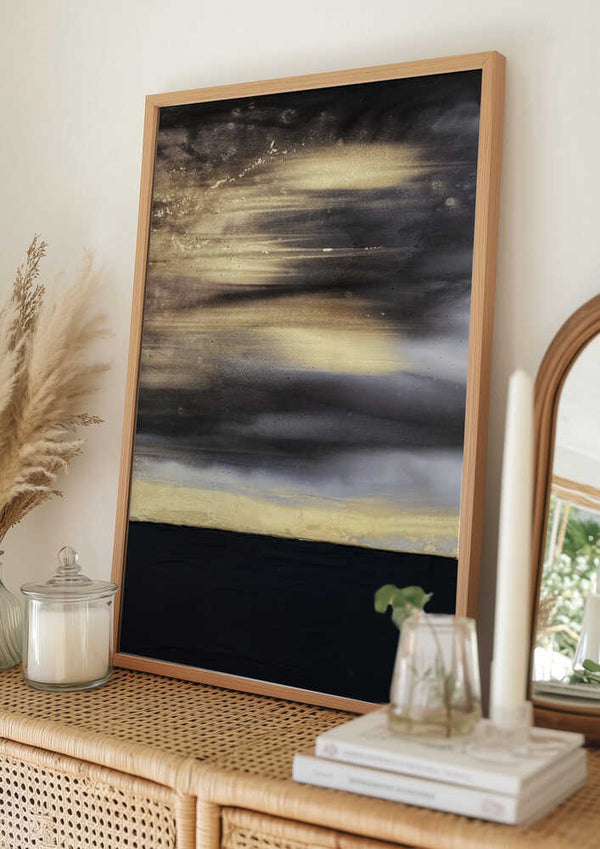 Tablou înramat „Gold Noir” de Alyson Storms