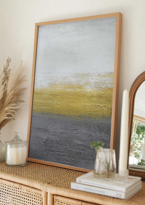 Tablou înramat „Gray and Gold” de Alyson Storms