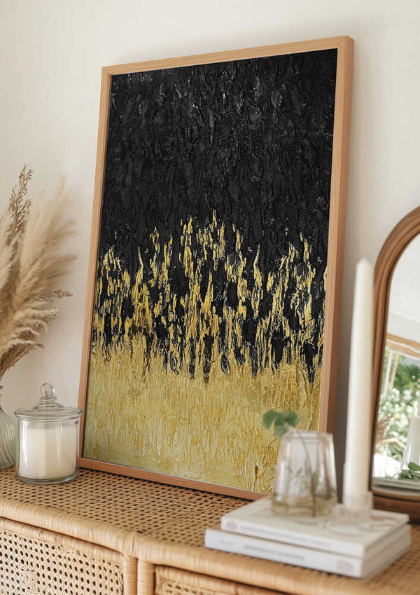 Tablou înramat „Starry Golden Night” de Alyson Storms