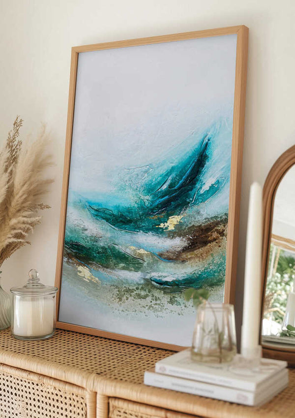 Tablou înramat „Waves Into the Trees” de Alyson Storms