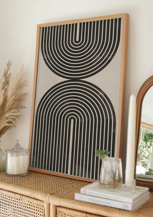 Tablou înramat „Black Arch Line Art” de Melloi Art Prints