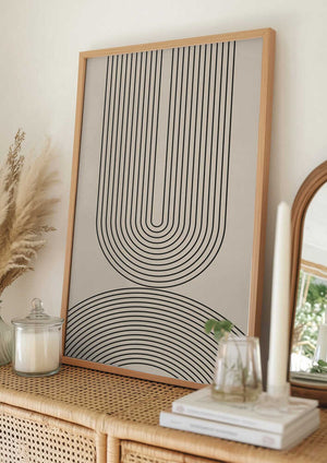 Tablou înramat „Black Line Art” de Melloi Art Prints